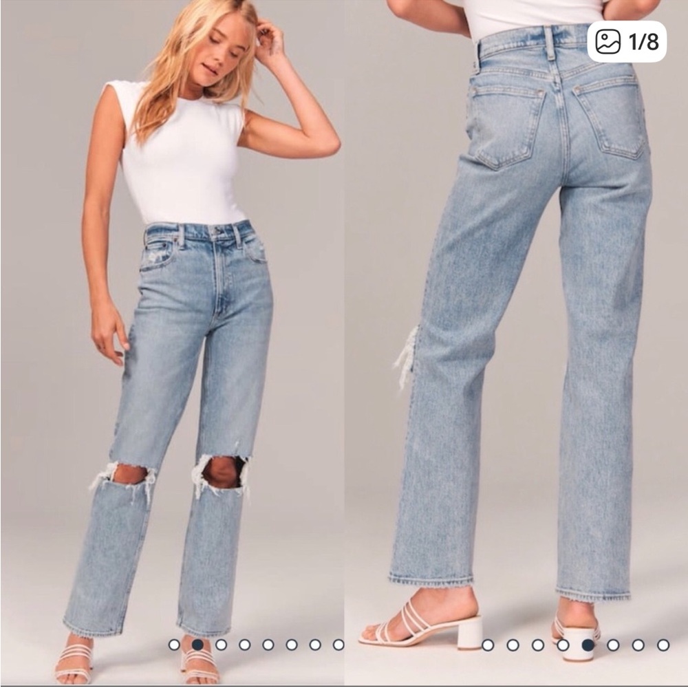 Abercrombie & Fitch 90’s Ultra High Rise Straight Leg Jeans (Curve Love)